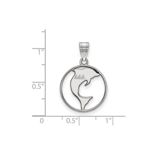 Sterling Silver Rhodium-plated LogoArt Delta Delta Delta Sorority Symbol Medium Circle Pendant