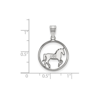 Sterling Silver Rhodium-plated LogoArt Delta Phi Epsilon Sorority Symbol Medium Circle Pendant