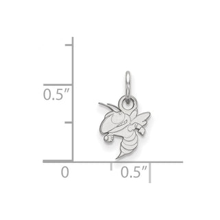 14k White Gold LogoArt Georgia Institute of Technology Yellow Jacket Extra Small Pendant
