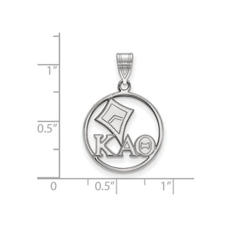 Sterling Silver Rhodium-plated LogoArt Kappa Alpha Theta Sorority Symbol Medium Circle Pendant