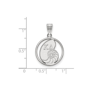 Sterling Silver Rhodium-plated LogoArt Kappa Delta Sorority Symbol Medium Circle Pendant