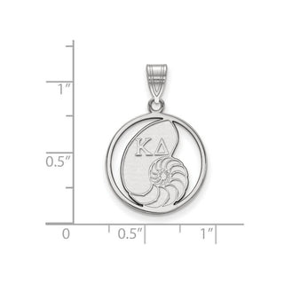 Sterling Silver Rhodium-plated LogoArt Kappa Delta Sorority Symbol Medium Circle Pendant