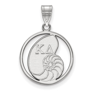 Sterling Silver Rhodium-plated LogoArt Kappa Delta Sorority Symbol Medium Circle Pendant