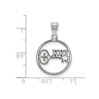 Sterling Silver Rhodium-plated LogoArt Kappa Kappa Gamma Sorority Symbol Medium Circle Pendant
