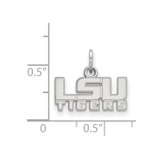 10k White Gold LogoArt Louisiana State University L-S-U Tigers Extra Small Pendant