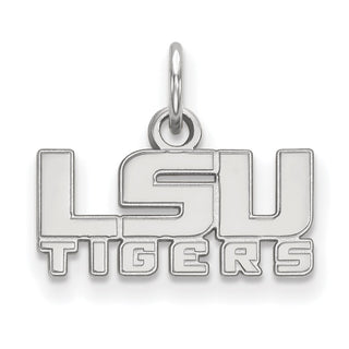 14k White Gold LogoArt Louisiana State University L-S-U Tigers Extra Small Pendant