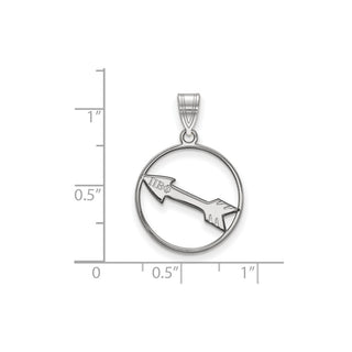 Sterling Silver Rhodium-plated LogoArt Pi Beta Phi Sorority Symbol Medium Circle Pendant