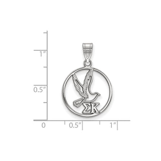 Sterling Silver Rhodium-plated LogoArt Sigma Kappa Sorority Symbol Medium Circle Pendant