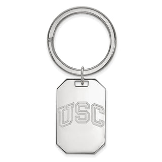 Sterling Silver Rhodium-plated LogoArt University of Southern California U-S-C Key Ring