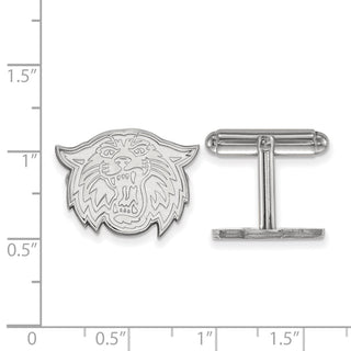 Sterling Silver Rhodium-plated LogoArt Villanova University Wildcat Cuff Links