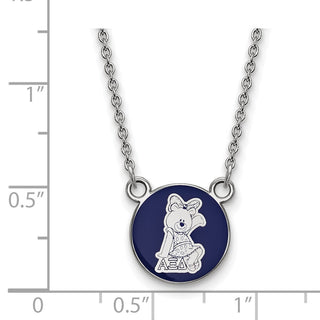 Sterling Silver Rhodium-plated LogoArt Alpha Xi Delta Sorority Symbol Small Color Enamel Pendant 18 inch Necklace SS042AXD-18