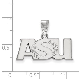 10k White Gold LogoArt Arizona State University A-S-U Large Pendant