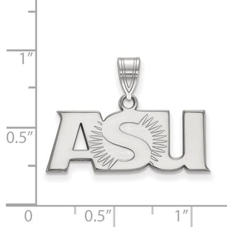 Sterling Silver Rhodium-plated LogoArt Arizona State University A-S-U Large Pendant
