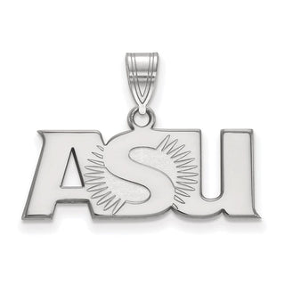 14k White Gold LogoArt Arizona State University A-S-U Large Pendant
