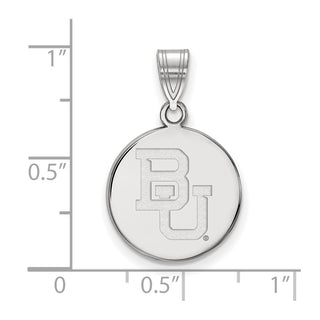 10k White Gold LogoArt Baylor University Bears Medium Disc Pendant
