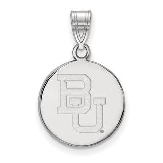 14k White Gold LogoArt Baylor University Bears Medium Disc Pendant