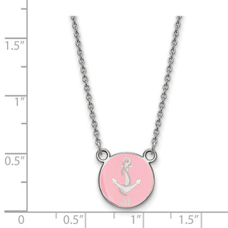 Sterling Silver Rhodium-plated LogoArt Delta Gamma Sorority Symbol Small Color Enamel Pendant 18 inch Necklace SS042DG-18