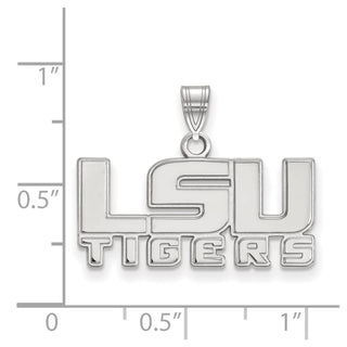 10k White Gold LogoArt Louisiana State University L-S-U Tigers Small Pendant