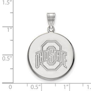10k White Gold LogoArt The Ohio State University Large Disc Pendant