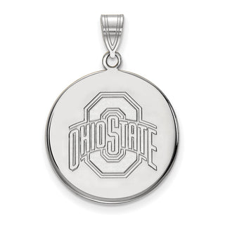 14k White Gold LogoArt The Ohio State University Large Disc Pendant
