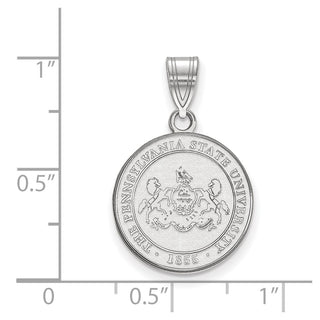 Sterling Silver Rhodium-plated LogoArt Penn State University Medium Crest Pendant