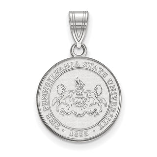 Sterling Silver Rhodium-plated LogoArt Penn State University Medium Crest Pendant