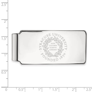 Sterling Silver Rhodium-plated LogoArt Syracuse University Crest Money Clip
