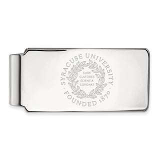 Sterling Silver Rhodium-plated LogoArt Syracuse University Crest Money Clip