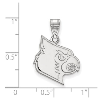 10k White Gold LogoArt University of Louisville Cardinal Large Pendant