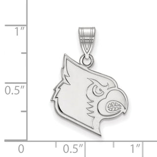 10k White Gold LogoArt University of Louisville Cardinal Large Pendant