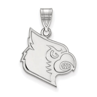 10k White Gold LogoArt University of Louisville Cardinal Large Pendant