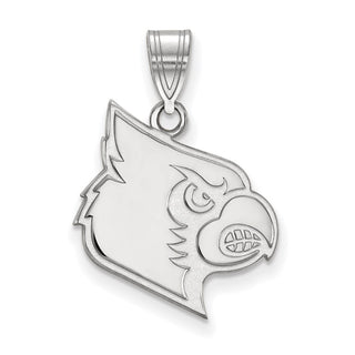 14k White Gold LogoArt University of Louisville Cardinal Large Pendant