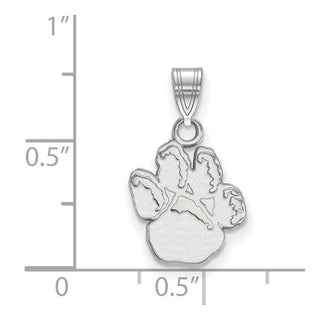 Sterling Silver Rhodium-plated LogoArt University of Pittsburgh Panther Paw Small Pendant