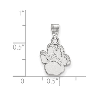 14k White Gold LogoArt University of Pittsburgh Panther Paw Small Pendant