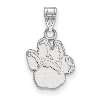 Sterling Silver Rhodium-plated LogoArt University of Pittsburgh Panther Paw Small Pendant