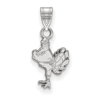 Sterling Silver Rhodium-plated LogoArt Virginia Tech HokieBird Small Pendant