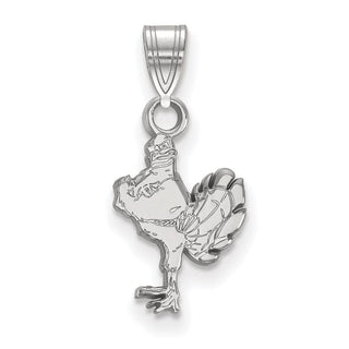 Sterling Silver Rhodium-plated LogoArt Virginia Tech HokieBird Small Pendant