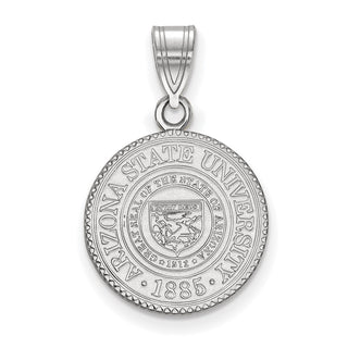 Sterling Silver Rhodium-plated LogoArt Arizona State University Medium Crest Pendant