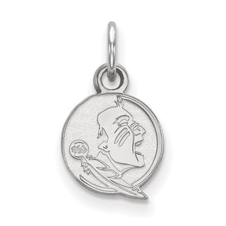 Sterling Silver Rhodium-plated LogoArt Florida State University Seminole Extra Small Pendant