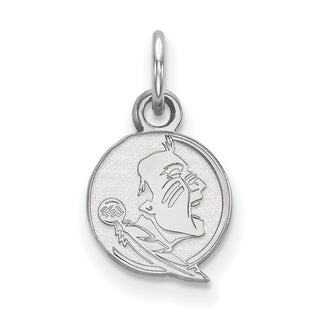 14k White Gold LogoArt Florida State University Seminole Extra Small Pendant