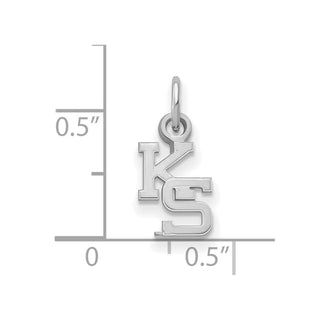 Sterling Silver Rhodium-plated LogoArt Kansas State University K-S Extra Small Pendant