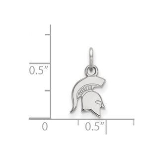 10k White Gold LogoArt Michigan State University Spartan Extra Small Pendant