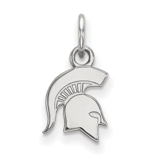 14k White Gold LogoArt Michigan State University Spartan Extra Small Pendant