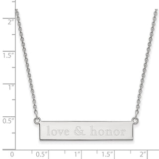 Sterling Silver Rhodium-plated LogoArt Miami University Ohio Small Bar 18 inch Necklace SS043MU-18