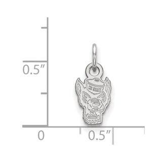 10k White Gold LogoArt North Carolina State University Wolf Extra Small Pendant