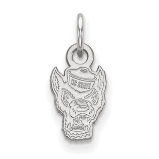 10k White Gold LogoArt North Carolina State University Wolf Extra Small Pendant
