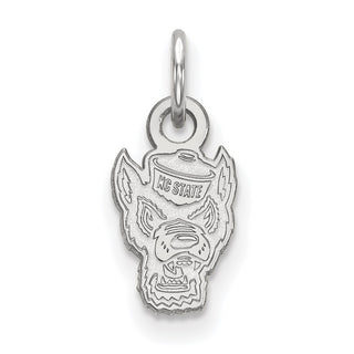 14k White Gold LogoArt North Carolina State University Wolf Extra Small Pendant