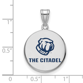 Sterling Silver LogoArt The Citadel Large Enamel Pendant