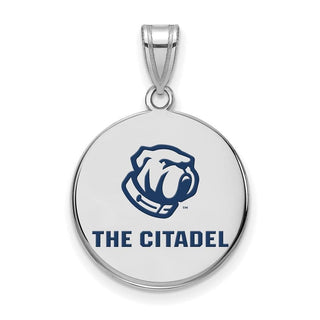 Sterling Silver LogoArt The Citadel Large Enamel Pendant