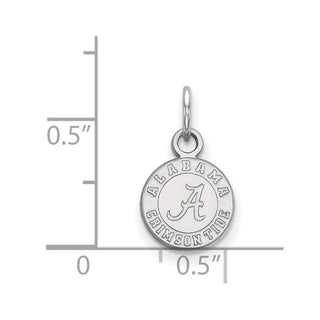 10k White Gold LogoArt University of Alabama Crimson Tide Extra Small Disc Pendant